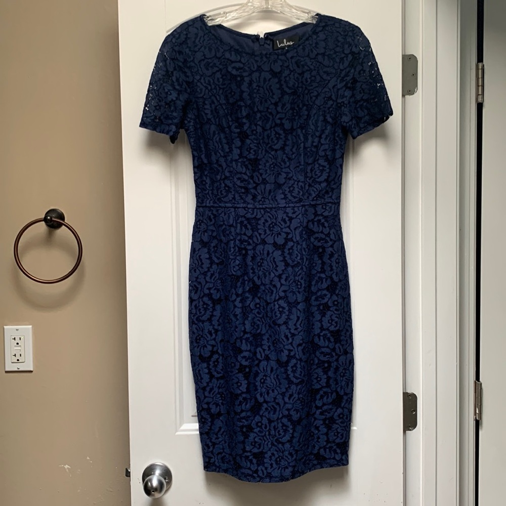 Navy Blue Laced Dress